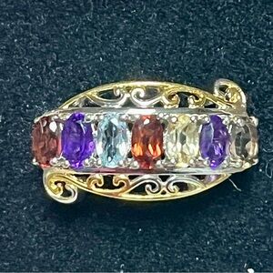 Vibrant Multi-Gemstone Gold Ring